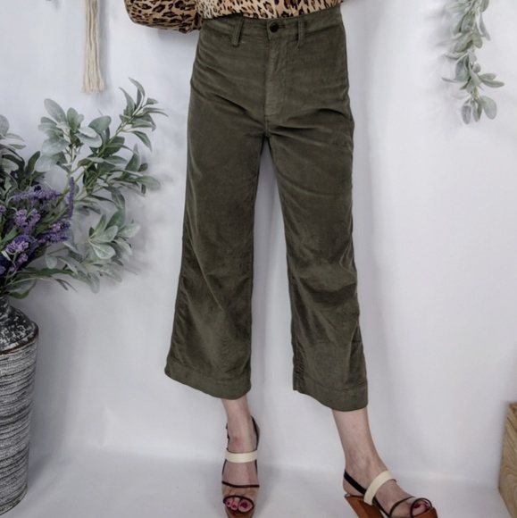 Madewell green velvet pants Clearance